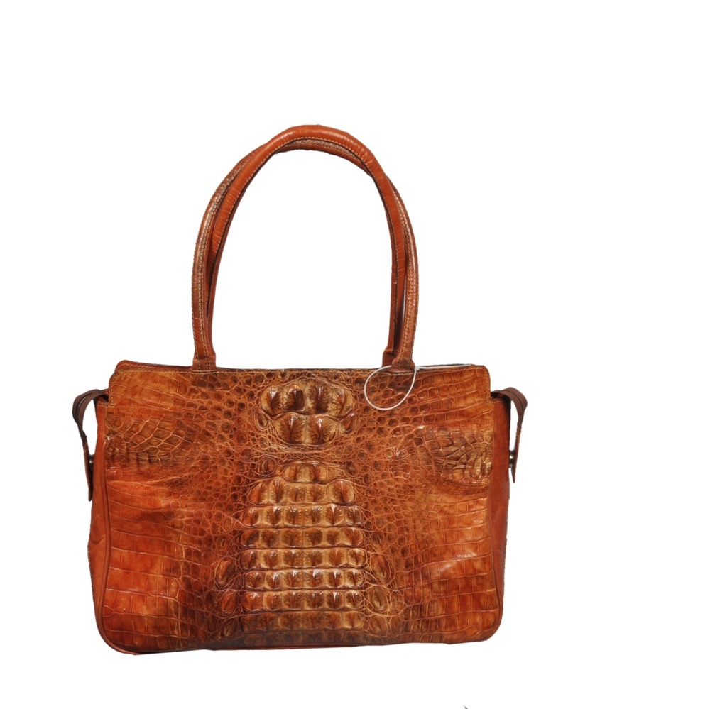Classic genuine crocodile leather handbag with cer